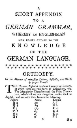 A short appendix to a german grammar whereby an englischman...