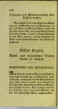 Eilftes Kapitel. Kunst, aus inländischen Weinen fremde zu machen