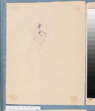 Bildnis eines Mannes im Mantel mit Zylinder und Schnauzbart