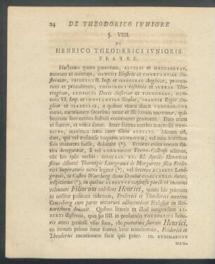 §. VIIII. De Henrico Theoderici Iunioris Fratre