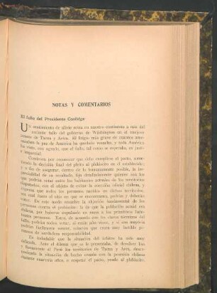 El fallo del Presidente Coolidge