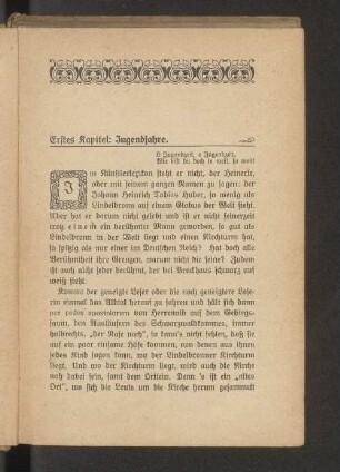 Erstes Kapitel: Jugendjahre.