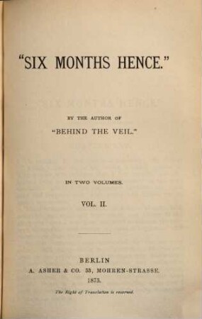 Six months hence : in two volumes. 2