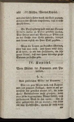 IV. Kapitel. Vom Mästen der Kapaunen und Pularden.