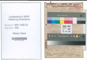 Entnazifizierung Hans Weiss , geb. 07.02.1895 (Architekt)