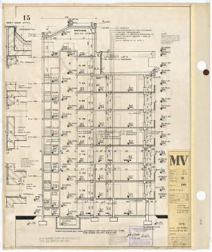 Märkisches Viertel, Wilhelmsruher Damm, Finsterwalder Straße, Berlin-Reinickendorf: Haus 15, Schnitt 1.100