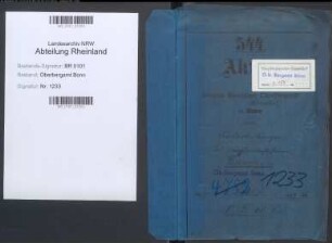Duwensee; Fritz, Bergassessor; Prüfungs- u. Personalakten Band 1 (Ausarbeitungen)