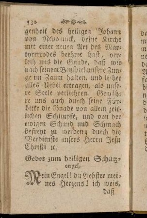 Gebet zum heiligen Schutzengel.