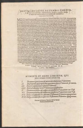 Numerus Et Ordo Librorum ...