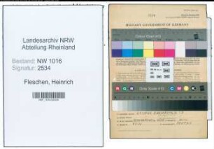 Entnazifizierung Heinrich Fleschen , geb. 11.08.1896 (Schreiner)