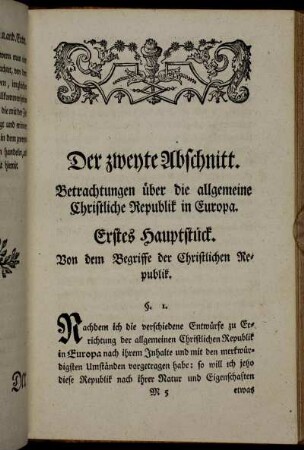 Erstes Hauptstück. Von dem Begriffe der Christlichen Republik