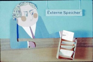 Externe Speicher (Präsentationsmaterial EDV Technik, Cartoon)