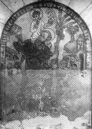 Dresden-Laubegast, Laubegaster Ufer 30. Wandbild "Der heilige Christopherus"