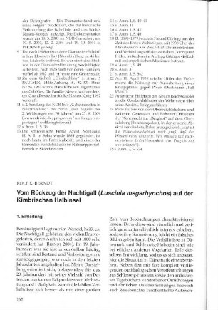 Vom Rückzug der Nachtigall (Luscinia megarhynchos) auf der Kimbrischen Halbinsel
