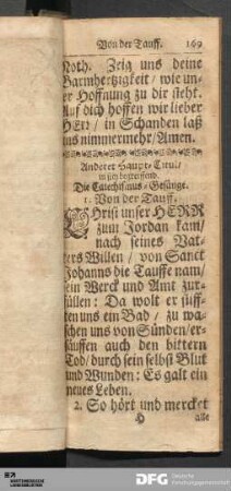 Anderer Haupt-Titul/ in sich begreiffend. Die Catechismus-Gesänge.