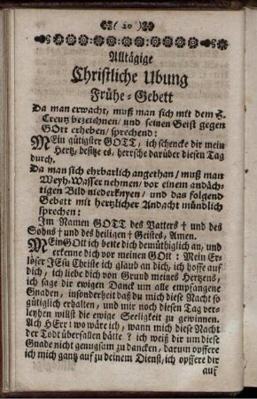 Alltäglige Christliche Ubung Frühe-Gebett.