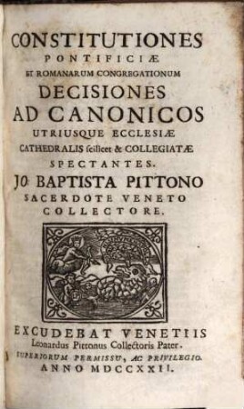 Constitutiones Pontificiae Et Romanarum Congregationum Decisiones ... Spectantes, 5. Constitutiones Pontificiae Et Romanarum Congregationum Decisiones Ad Canonicos Utriusque Cleri Spectantes