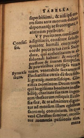 Tabella Spiritualis Aliâs Sacellum Animae Fidelis Nuncupata : Continens brevem Institutionem vitae Christianae