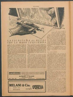 La escritura al reves con la mano izquierda