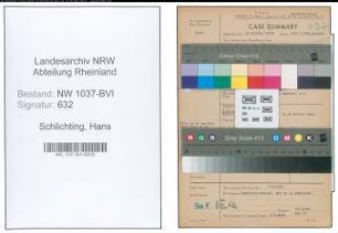 Entnazifizierung Hans Schlichting , geb. 28.01.1906 (Postbetriebsassistent)