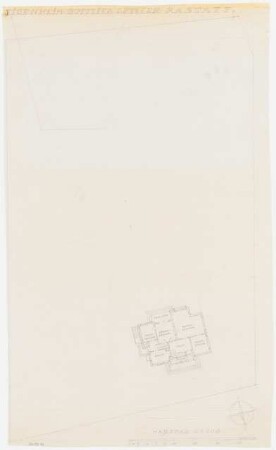 Garten Gottlieb Gessler, Rastatt: Vorentwurf zum Haus: Grundriss Erdgeschoss 1:100