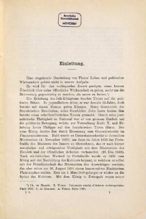 A. Thiers' volkswirtschaftliche Anschauungen