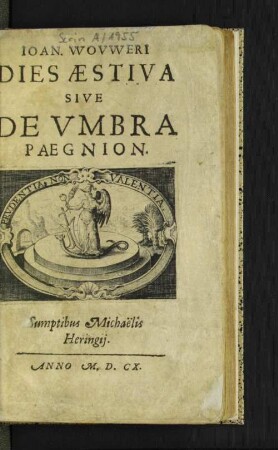 Joan. Wouweri Dies Aestiva Sive De Umbra Paegnion