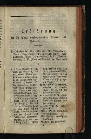 Erklaerung der im Buche vorkommenden Woerter und Redensarten
