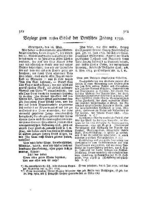 Beylage zum 22sten Stück der Deutschen Zeitung 1794