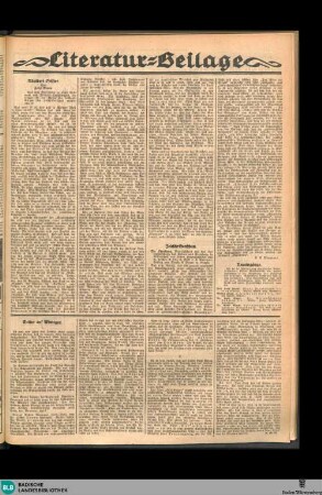 Karlsruher Tagblatt, Literatur-Beilage
