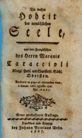Die wahre Hoheit der menschlichen Seele