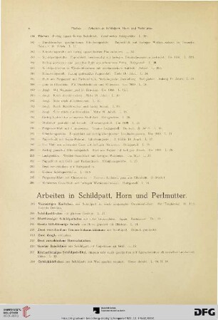 Arbeiten in Schildpatt, Horn und Perlmutter (Nr. 207-239)