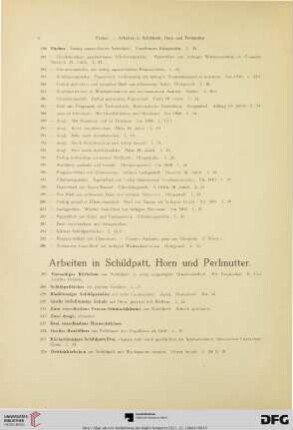 Arbeiten in Schildpatt, Horn und Perlmutter (Nr. 207-239)