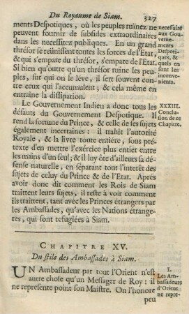 Chapitre XV. De stile des ambassades à Siam