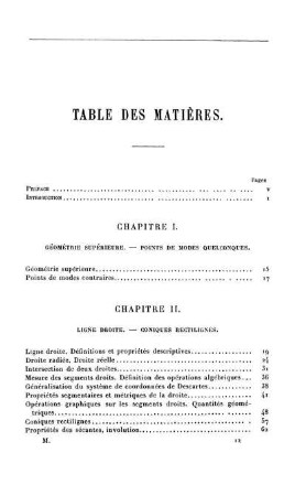 Table de Matières.