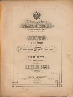 Suite : in 5 Sätzen ; op. 70 ; für Piano-Forte zu 4 Hdn.