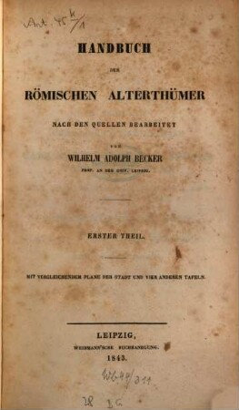 Handbuch der römischen Alterthümer. 1