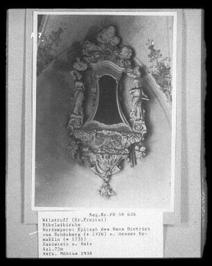 Epitaph des Hans Dietrich von Schönberg (1662-1726) und dessen Gemahlin (+1731)