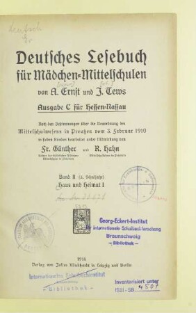 Bd. 2 (3. Schulj.): Haus und Heimat I
