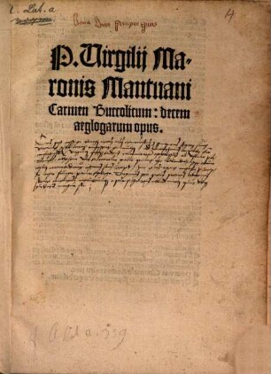 P. Virgilij Maronis Mantuani Carmen Buccolicum : decem aeglogarum opus