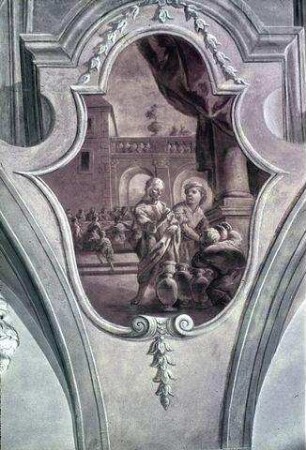 Biblische Szenen mit Bezug auf himmlische Speisung
