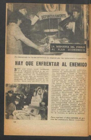 Hay que enfrentar al enemigo : La respuesta del pueblo al Plan Económico