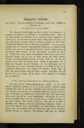 Pädagogische Lesefrüchte : aus Sachsse: Ursprung und Wesen des Pietismus, und Ritschl: Geschichte des Pietismus ; II