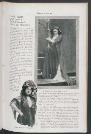 Doña María guerrero y Don Fernando Díaz de Mendoza : Notas teatrales