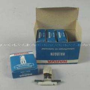 Lichtwurflampen "NARVA", Halogen, TGL 11381,55305 , 12V, 100W in großer Originalverpackung und 4 einzeln verpackte Lampen
