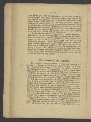 Charakteristik des Bauern