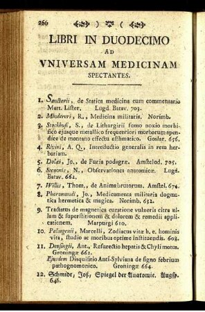 Libri In Duodecimo Ad Uniuersam Medicinam Spectantes.