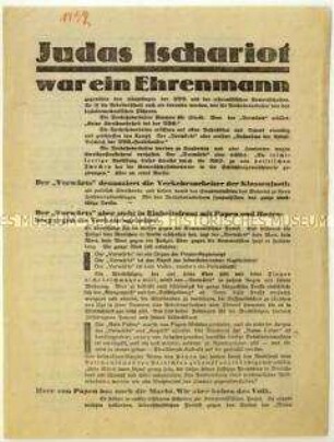 Flugblatt der KPD zum Streik der Berliner Verkehrsbetriebe und gegen die SPD