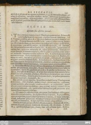 Sectio VIII. Quinam sint effectus peccati.
