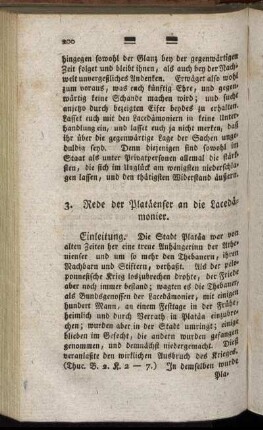 3. Rede der Platäenser an die Lacedämonier – 4. Rede der Lacedämonischen Bothschafter an die Athenienser